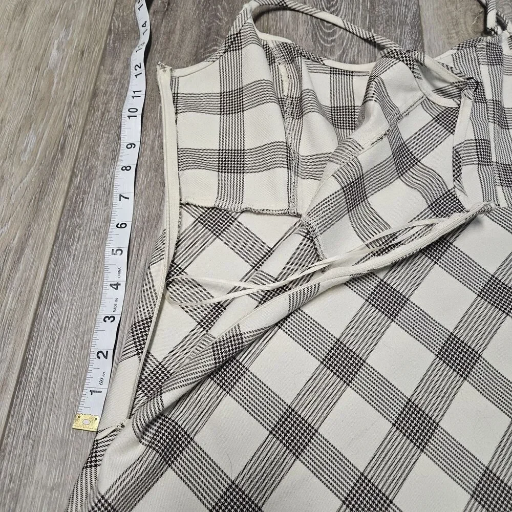 Urban Outfitters Keya Hook & Eye Plaid Mini Dress Sleeveless Women's Medium